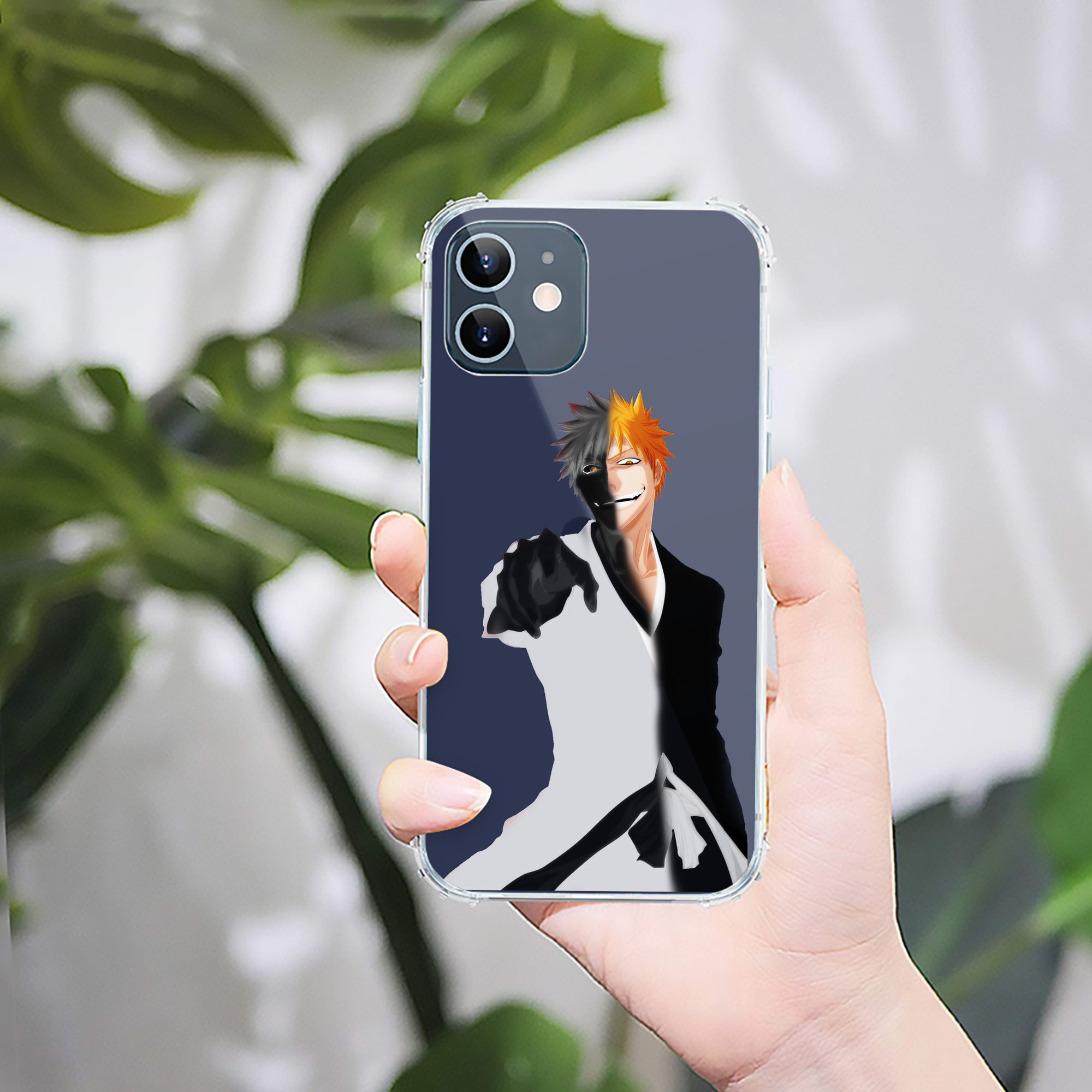（画像用） ブリーチ 黒崎一護（くろさき いちご）BLEACH Kurosaki Ichigo 【iPhone 12シリーズ対応】透明スマホケース（クリアソフトケース）